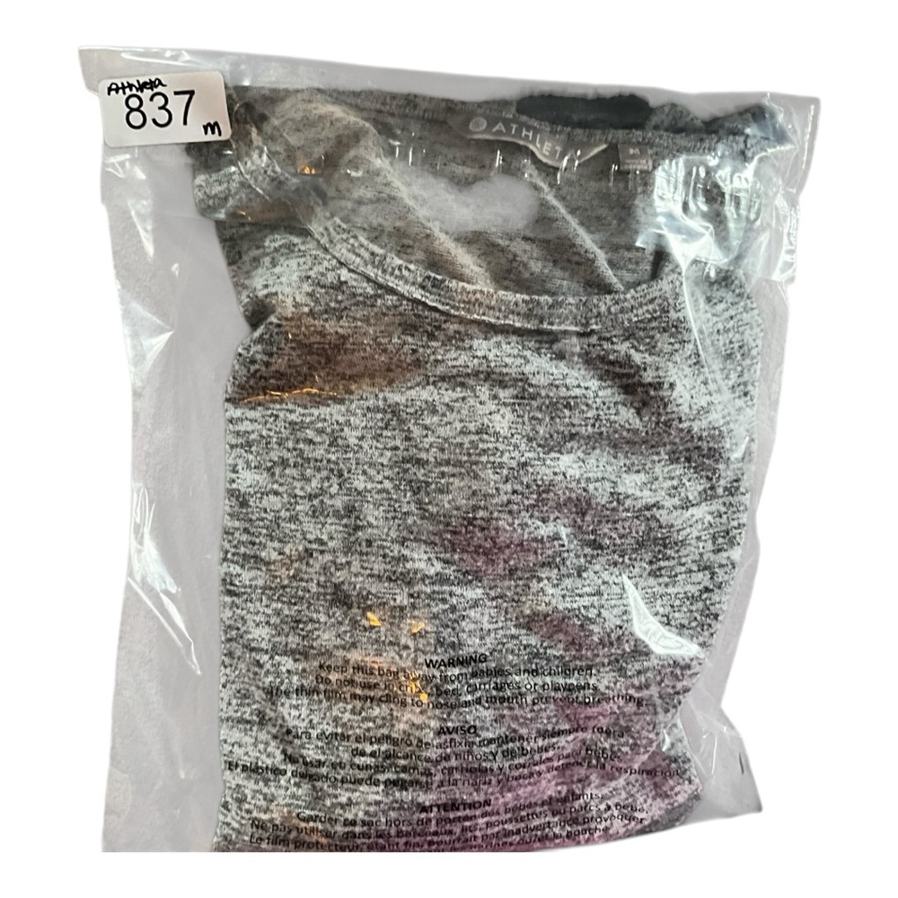 ATHLETA‎ Luxe Pose Long Sleeve Top Medium Gray Spaced Dye with Thumb Holes - Picture 9 of 9